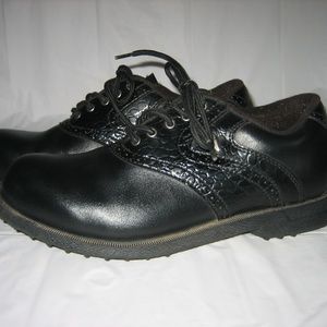 Men's AUSTIN Black Croc Print Golf Shoes, 8 D